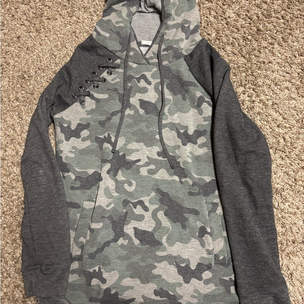 Maurices Gray Camouflage Hoodie